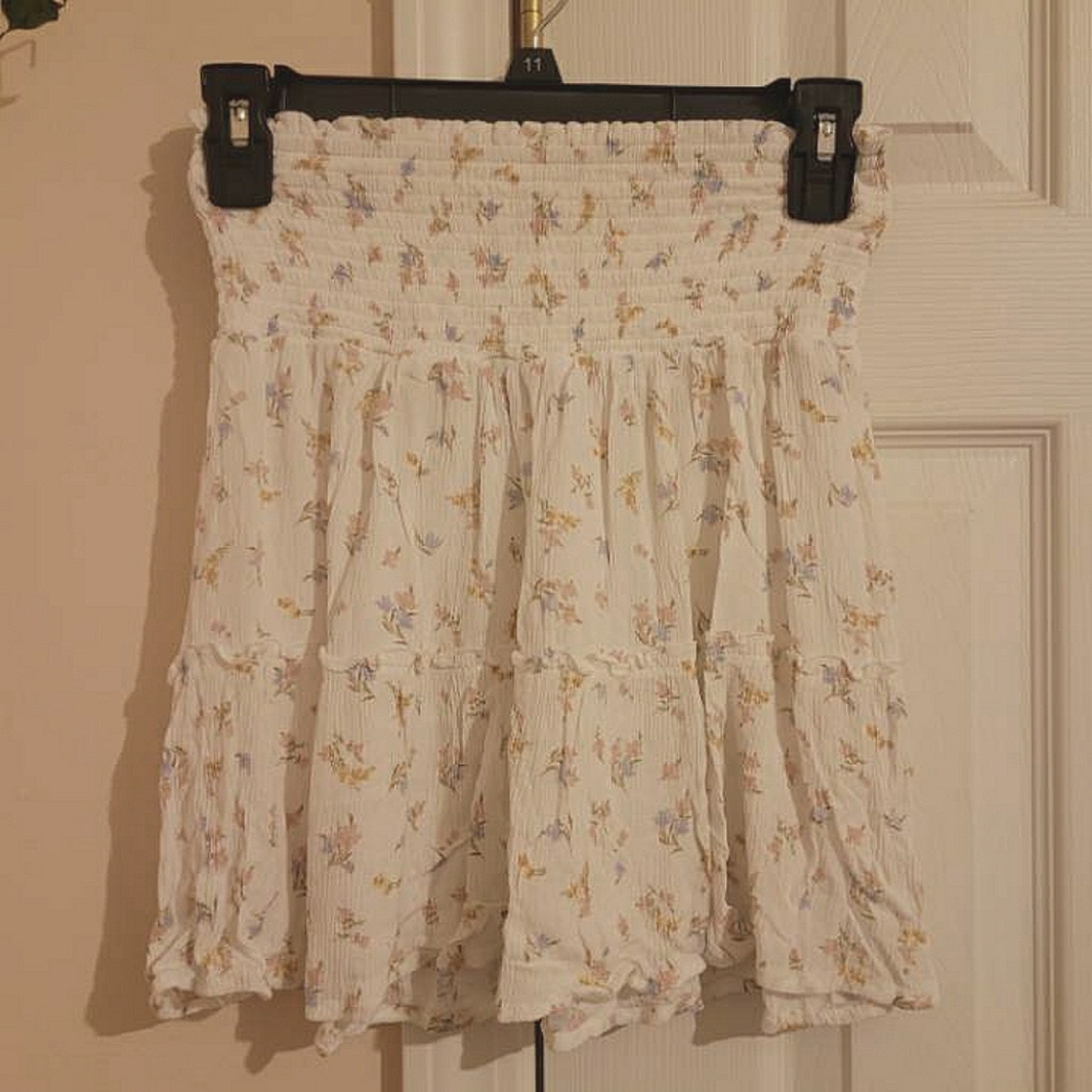 Pink Rose floral mini skirt
